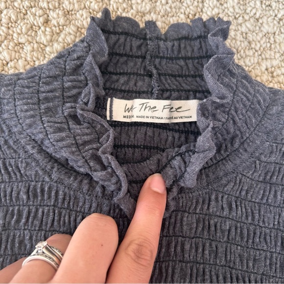 We The Free Charcoal Gray Long Sleeve Ribbed Mock Neck Top - Picture 8 of 10